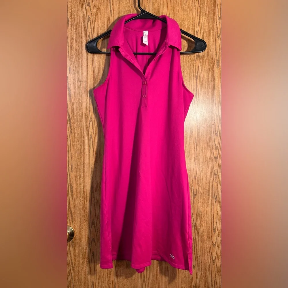 ALO Yoga Charmed Tennis Dress in Magenta Crush - Picture 5 of 9